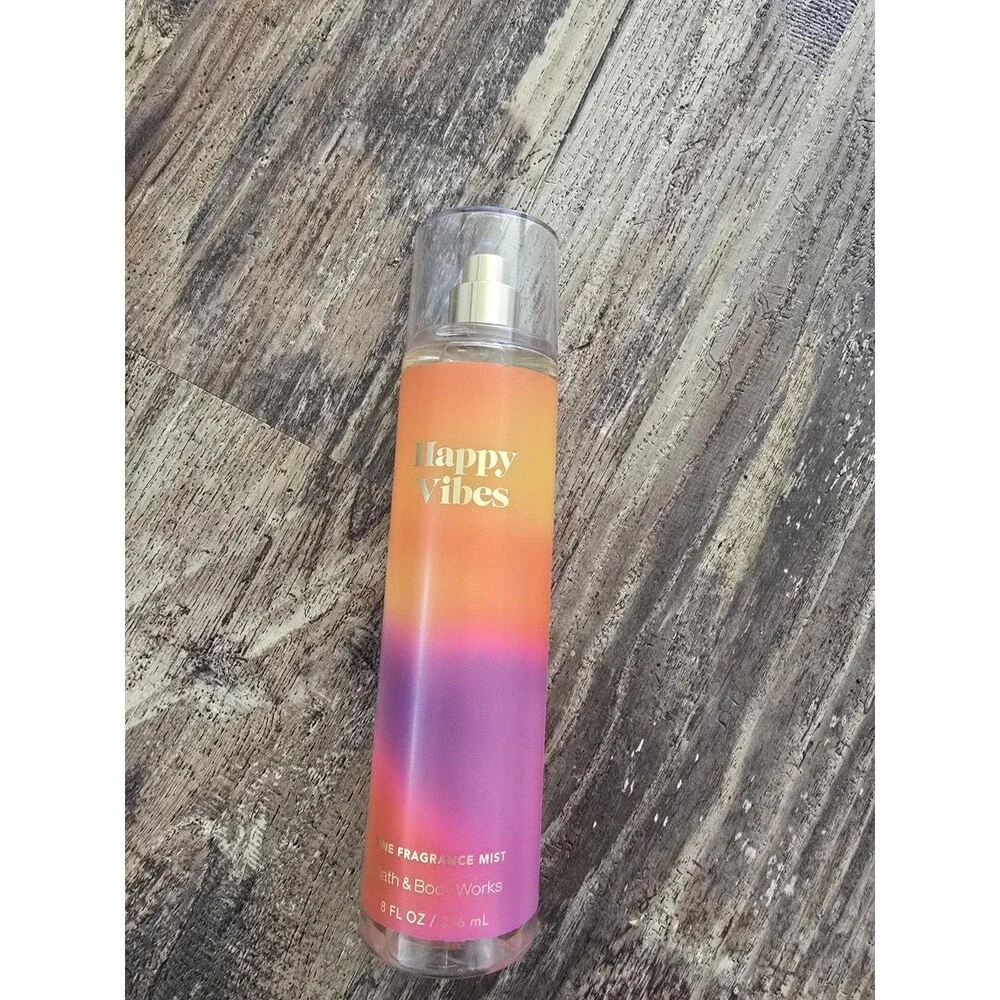 Bath & Body Works Happy Vibes 8 oz Fragrance Mist Colorful Gradient Spray Fresh